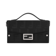 Fendi Baguette Soft Trunk Leather Bag Black