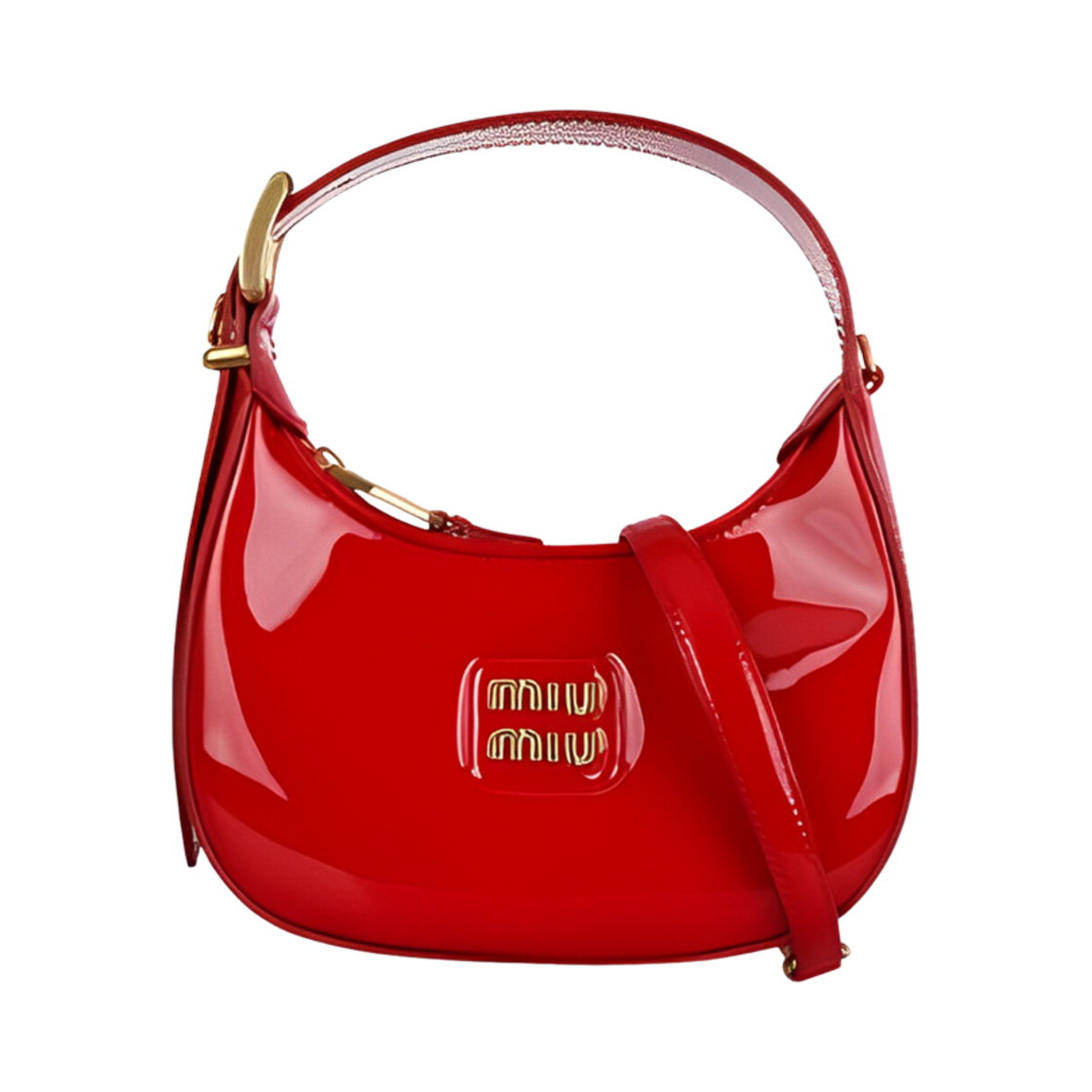 미우 미우 페이턴트 레더 호보백 레드(Miu Miu Patent Leather Hobo Bag Red) - 1