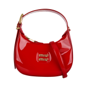 Miu Miu Patent Leather Hobo Bag Red