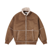Palace Sherpa Faux Suede Funnel Caked Brown - 24FW