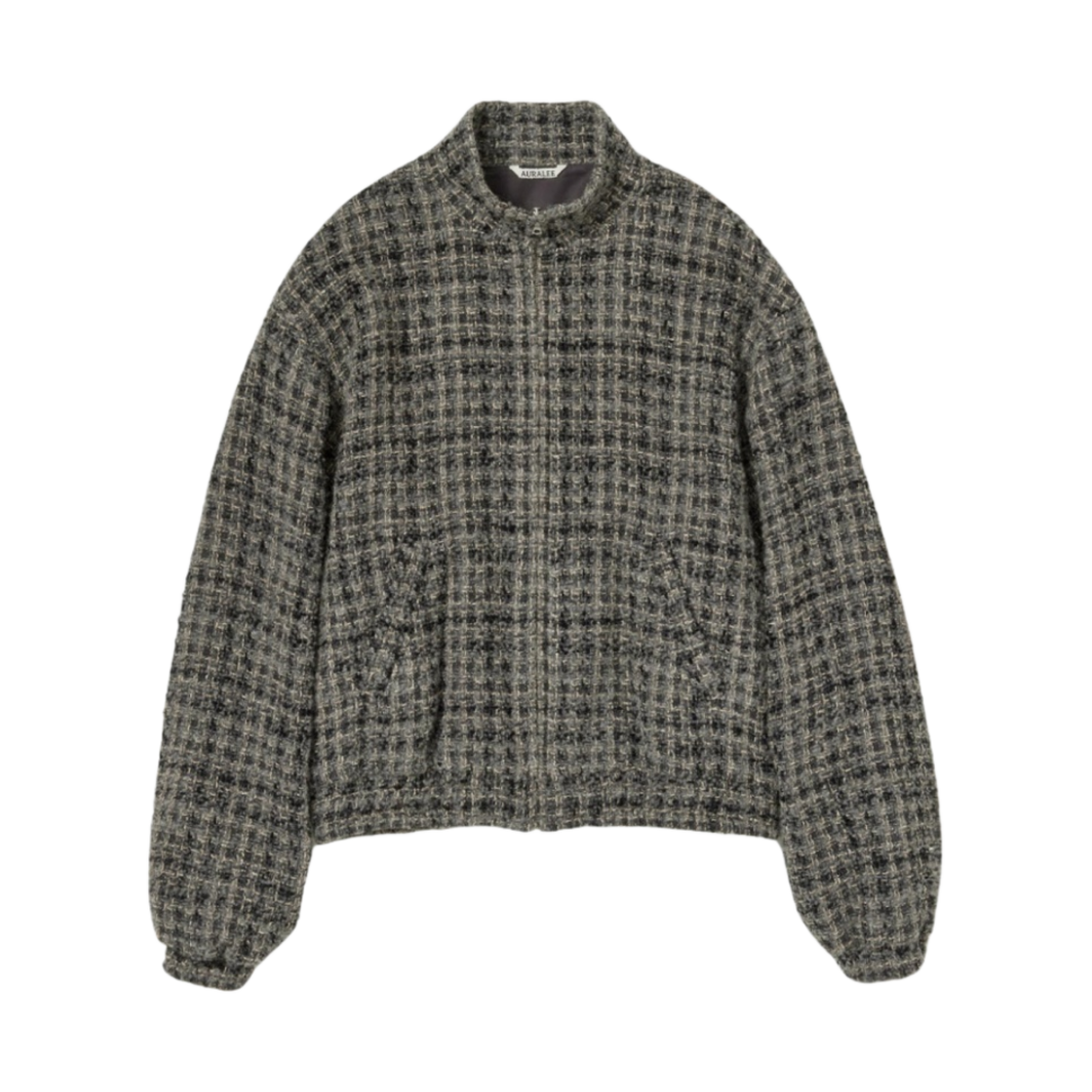 오라리 홈스펀 트위드 집 블루종 차콜 그레이 트위드 - 23AW(Auralee Homespun Tweed Zip Blouson Charcoal Gray Tweed - 23AW) - 1
