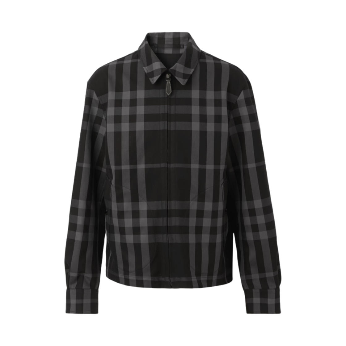 8058603 Burberry Check Cotton Reversible Harrington Jacket Mid Grey