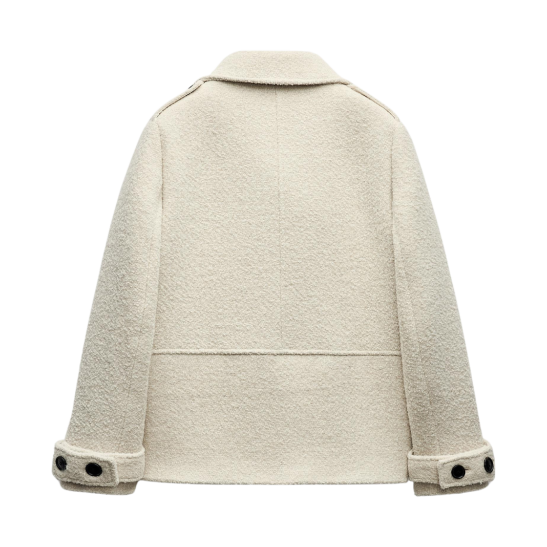 (W) 자라 ZW 컬렉션 부클 울 코트 에크루((W) Zara ZW Collection Boucle Wool Coat Ecru) - 2