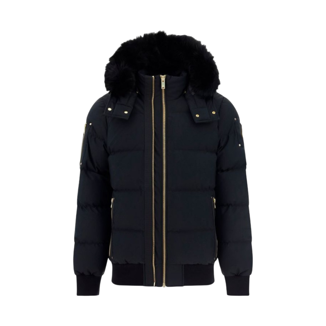 무스너클 스태그 봄버 블랙 폭스 퍼 골드 메탈 블랙(Moose Knuckles Stagg Bomber Black Fox Fur Gold Metal Black) - 1