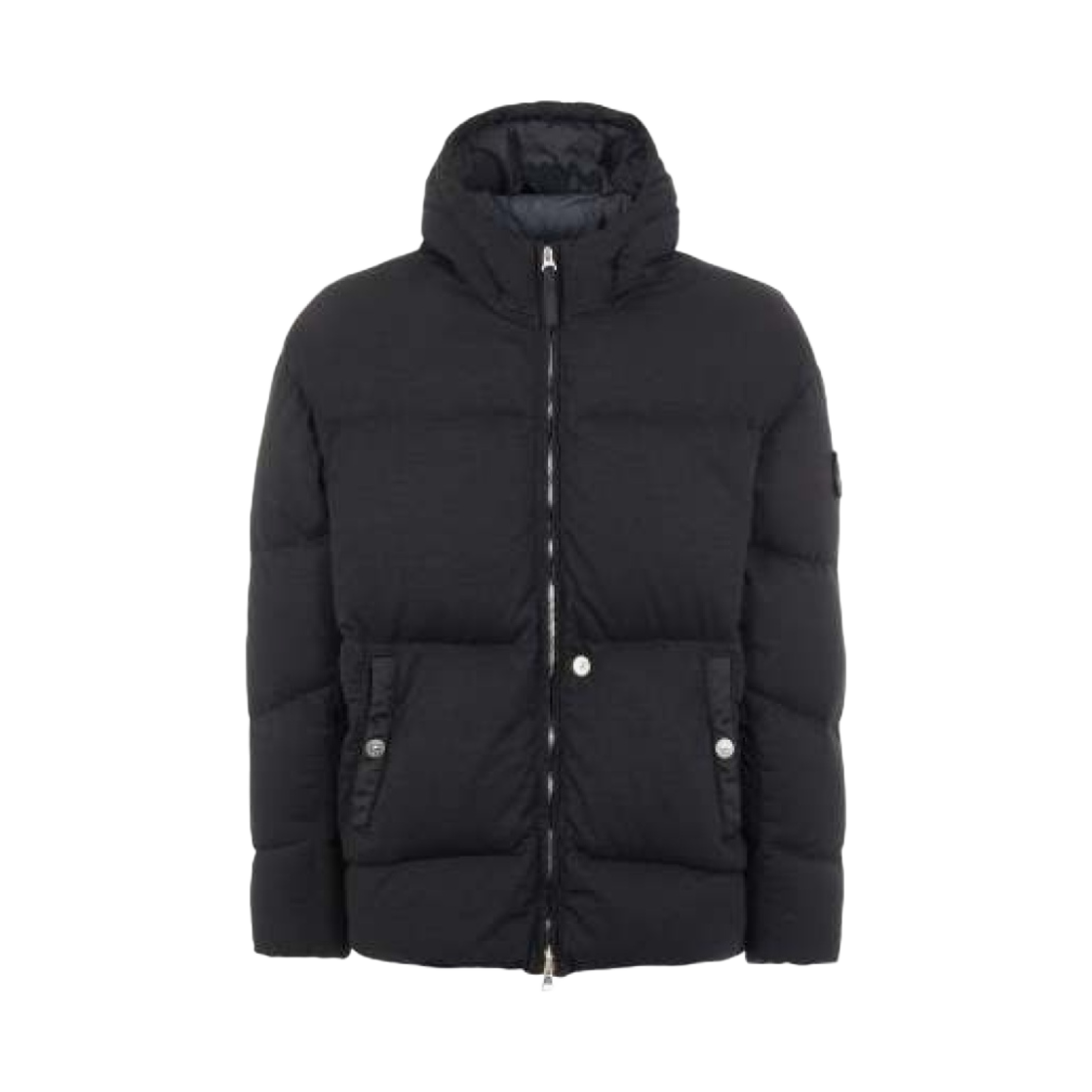 스톤 아일랜드 쉐도우 프로젝트 40103 하이 덴시티 R-나일론 저지 가먼트 다이드 후드 다운 자켓 블랙 - 21FW(Stone Island Shadow Project 40103 High Density R-Nylon Jersey Garment Dyed Hooded Down Jacket Black - 21FW)