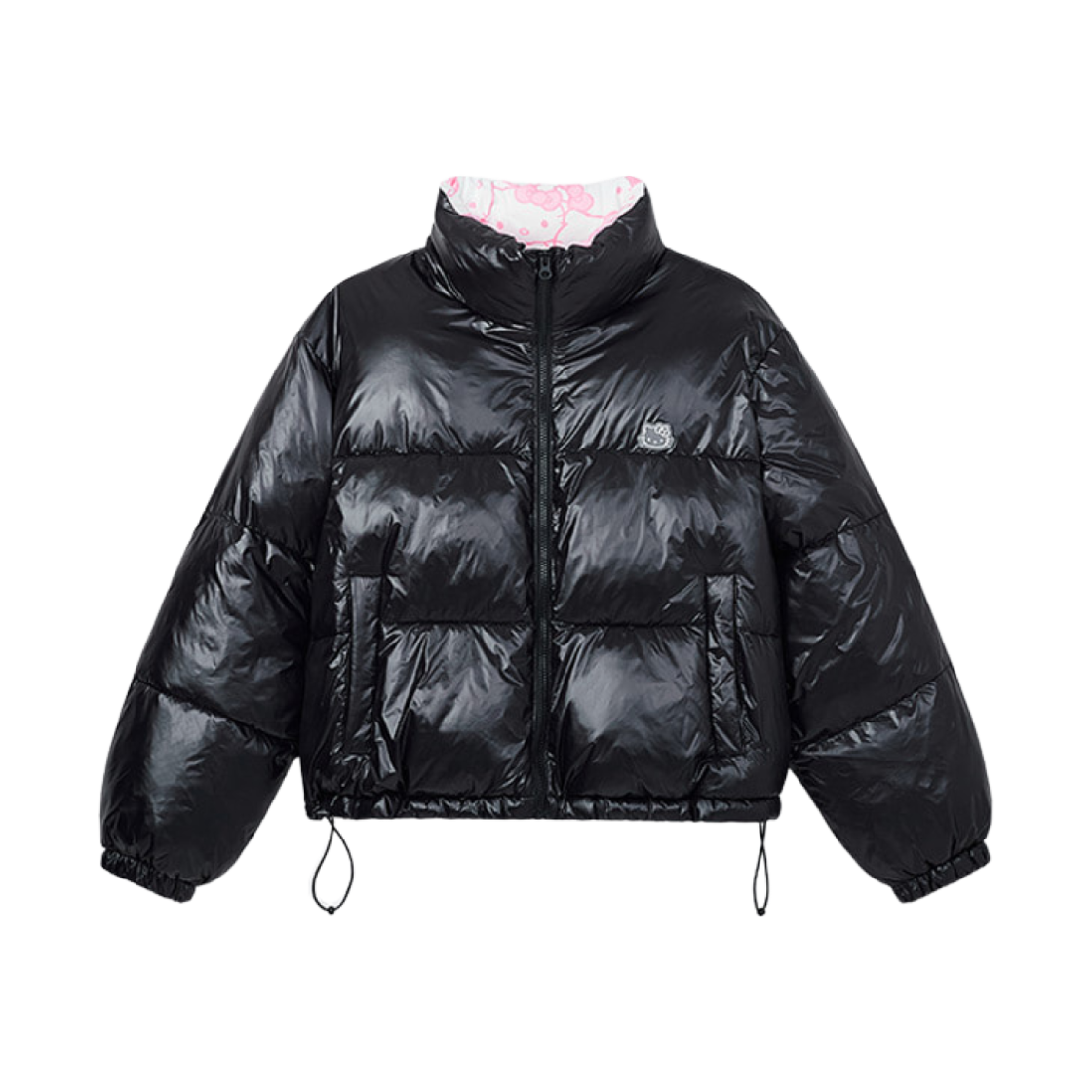 (W) 스파오 x 헬로 키티 숏 패딩 블랙((W) Spao x Hello Kitty Short Padding Black)