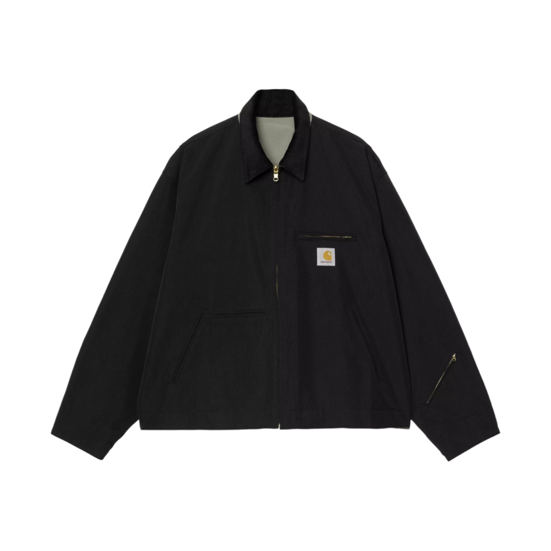 칼하트 WIP x 인빈시블 리버시블 디트로이트 자켓 맥스 블랙 세이지 그린(Carhartt WIP x Invincible Reversible Detroit Jacket Max Black Sage Green)