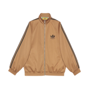 Gucci x Adidas Cotton Jersey Zip Jacket Beige Black