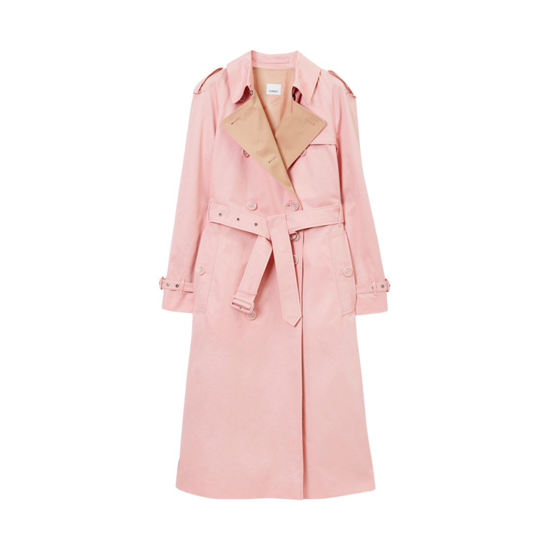 (W) 버버리 코튼 개버딘 트렌치 코트 소르베 핑크((W) Burberry Cotton Gabardine Trench Coat Sorbet Pink) - 1