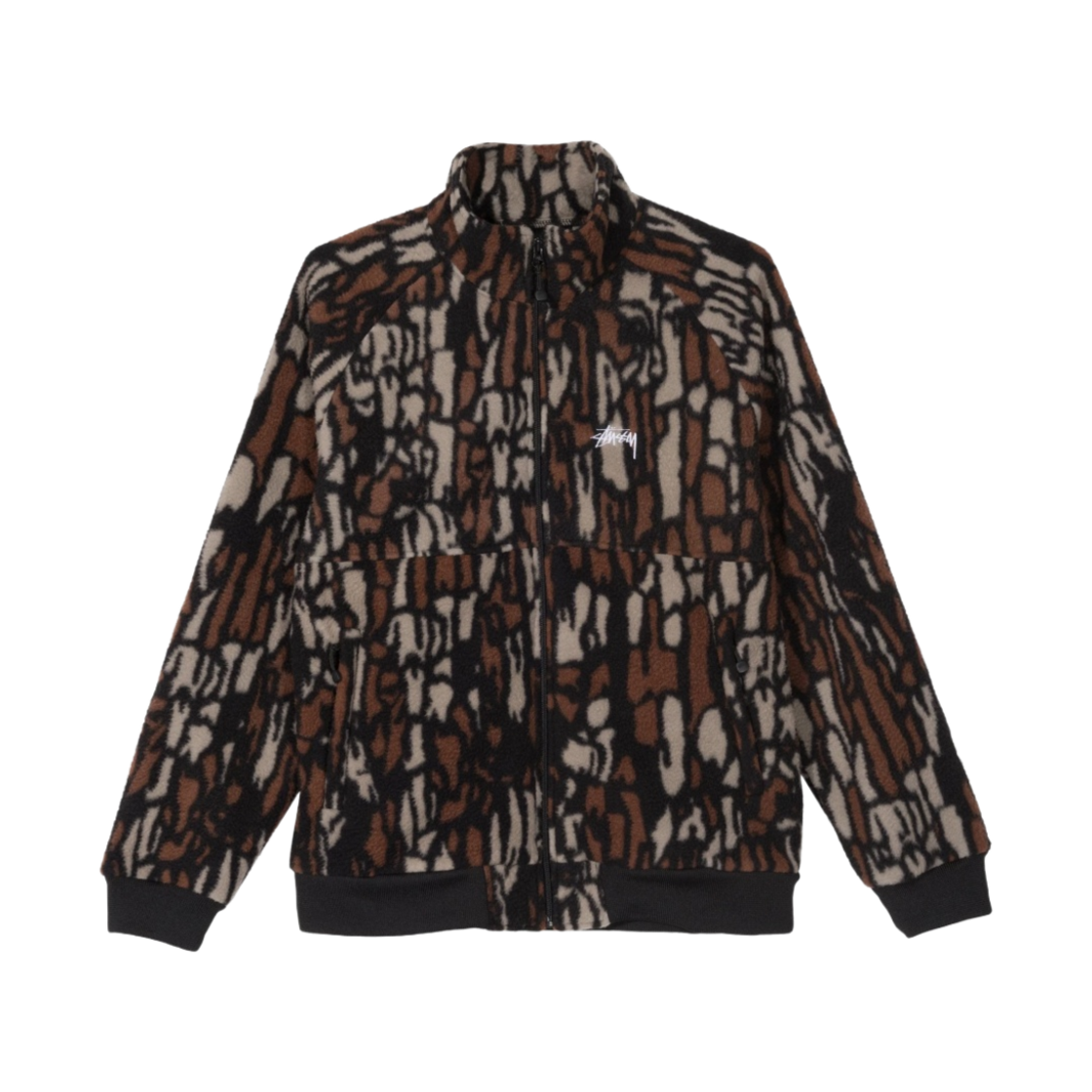 스투시 트리 바크 플리스 자켓 브라운(Stussy Tree Bark Fleece Jacket Brown) - 1