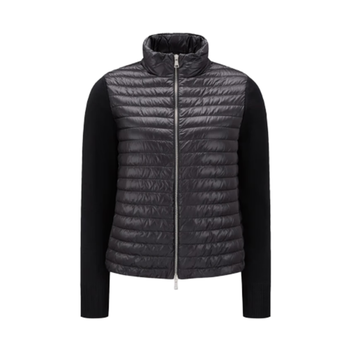 (W) 몽클레르 패딩 울 집업 가디건 블랙((W) Moncler Padding Wool Zip-Up Cardigan Black) - 1