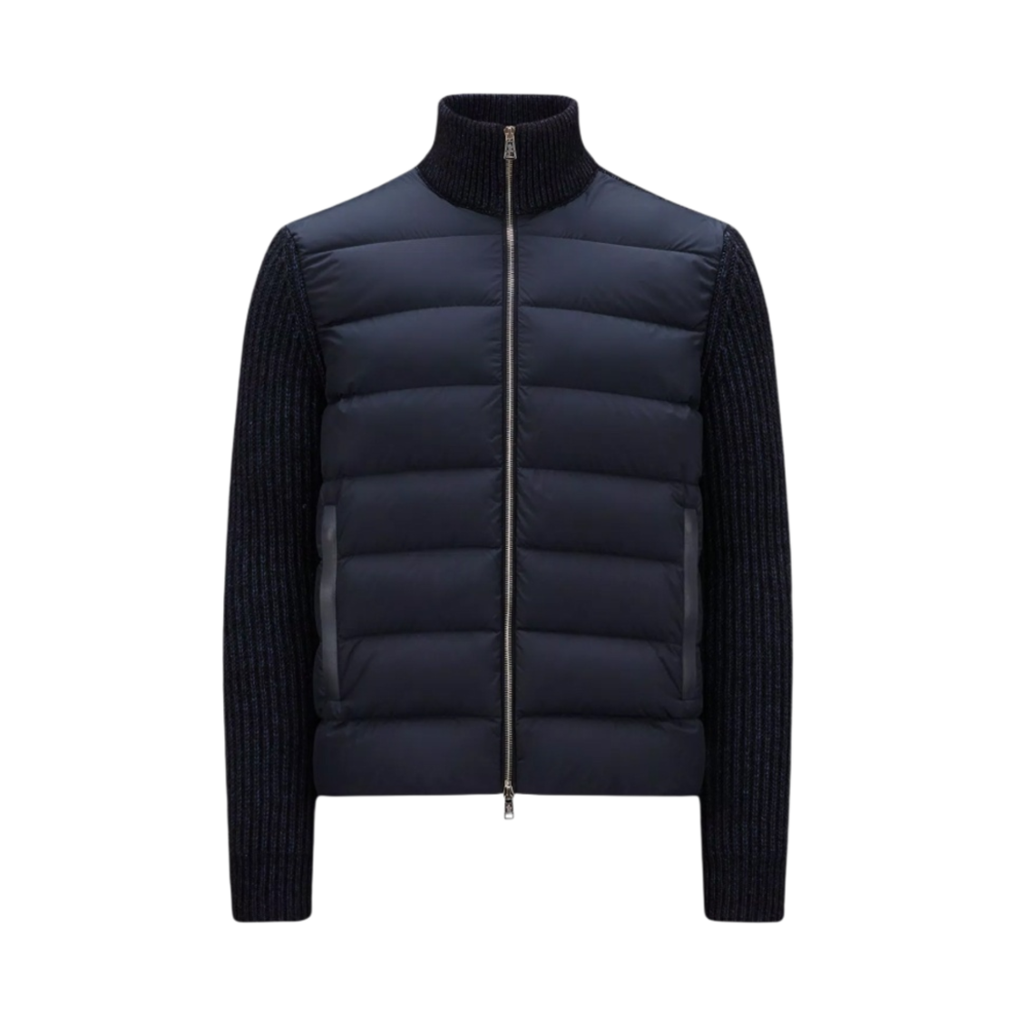 몽클레르 패딩 울 블렌드 가디건 네이비 블루 - 23FW(Moncler Padded Wool Blend Cardigan Navy Blue - 23FW) - 1