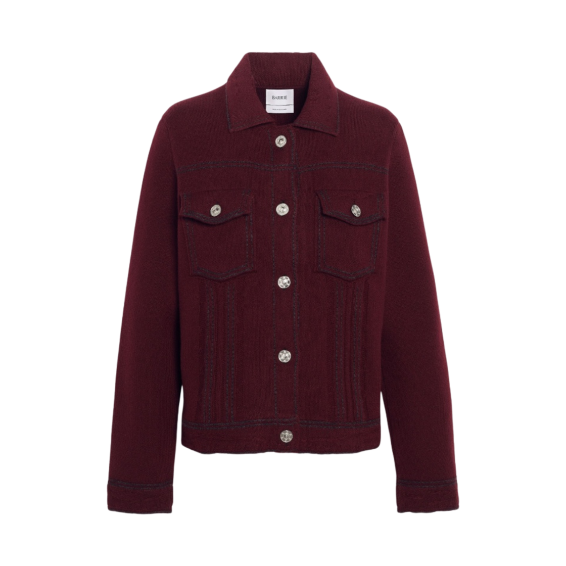 (W) 배리 데님 레귤러 캐시미어 코튼 자켓 다크 가넷 차콜((W) Barrie Denim Regular Cashmere Cotton Jacket Dark Garnet Charcoal)