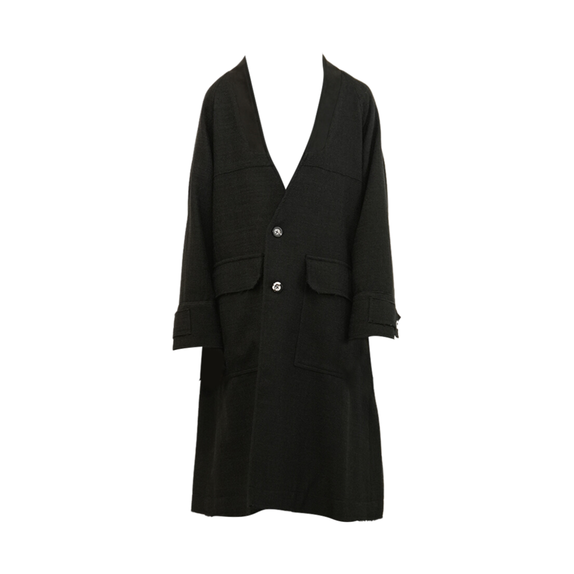 안셀름 트위드 칼라리스 코트 블랙(Ancellm Tweed Collarless Coat Black)