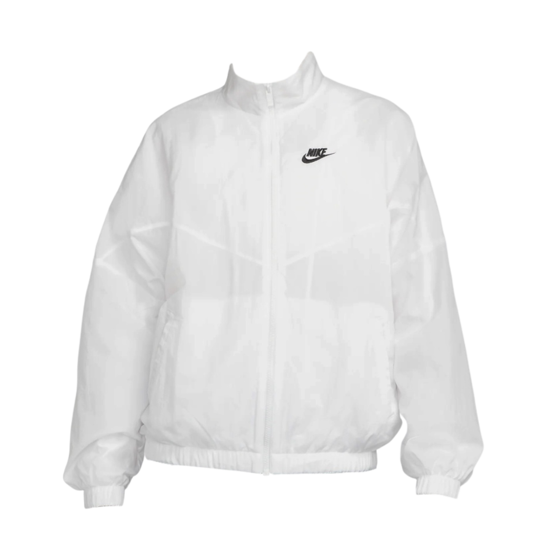 (W) 나이키 NSW 에센셜 윈드러너 우븐 자켓 화이트 - 아시아((W) Nike NSW Essential Windrunner Woven Jacket White - Asia)