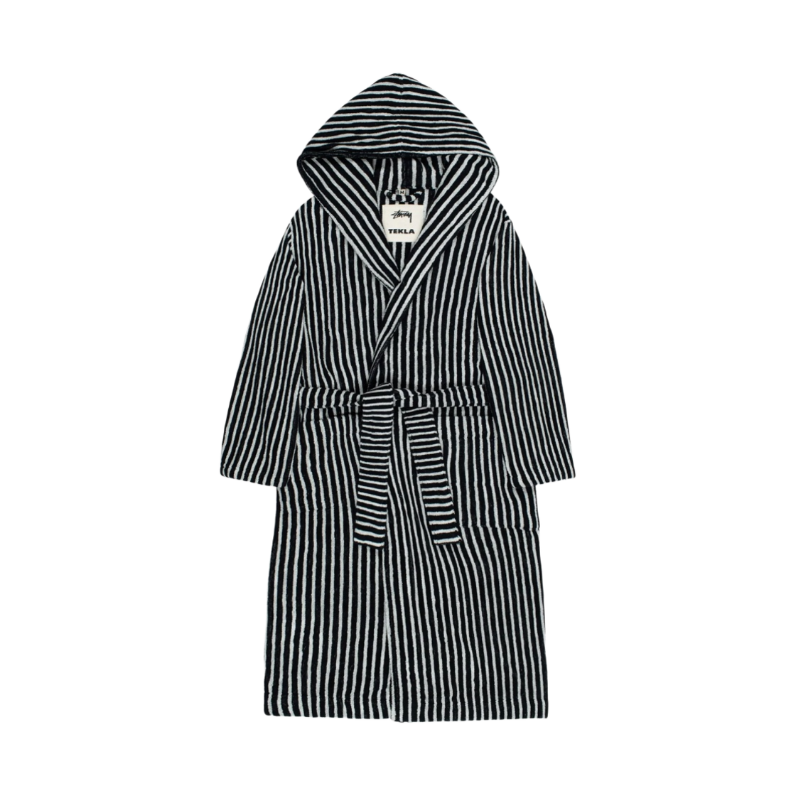 스투시 x 테클라 테리 후드 배스로브 블랙 내츄럴 스트라이프(Stussy x Tekla Terry Hooded Bathrobe Black Natural Stripe) - 1