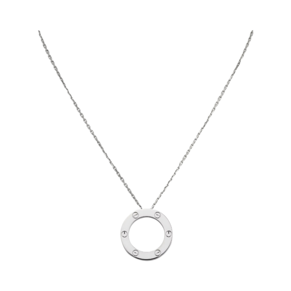 (W) 까르띠에 러브 펜던트 네클리스 화이트 골드((W) Cartier Love Pendant Necklace White Gold) - 1