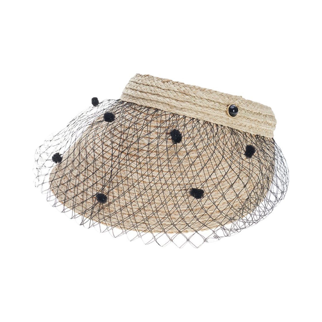 올인컴플리트 도트 레이스 라피아 썬바이저(Allincomplete Dot Lace Raffia Sun Visor)