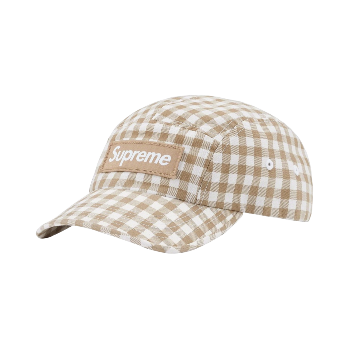 슈프림 깅엄 캠프캡 탄 - 23SS(Supreme Gingham Camp Cap Tan - 23SS)