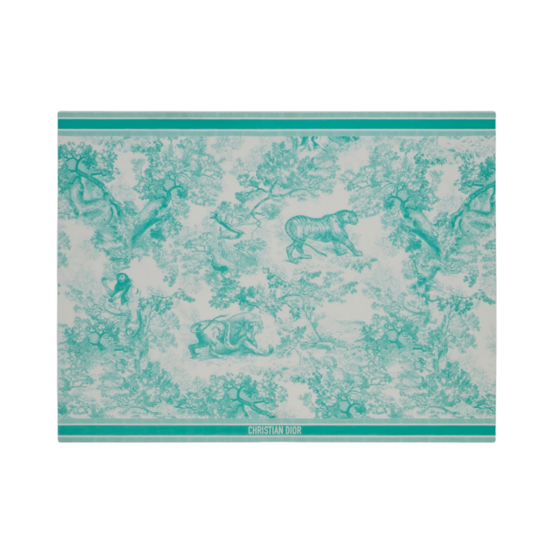 24JOU331I906-C615 (W) Dior Dioriviera Toile de Jouy Sauvage Sarong Cotton White Aquamarina