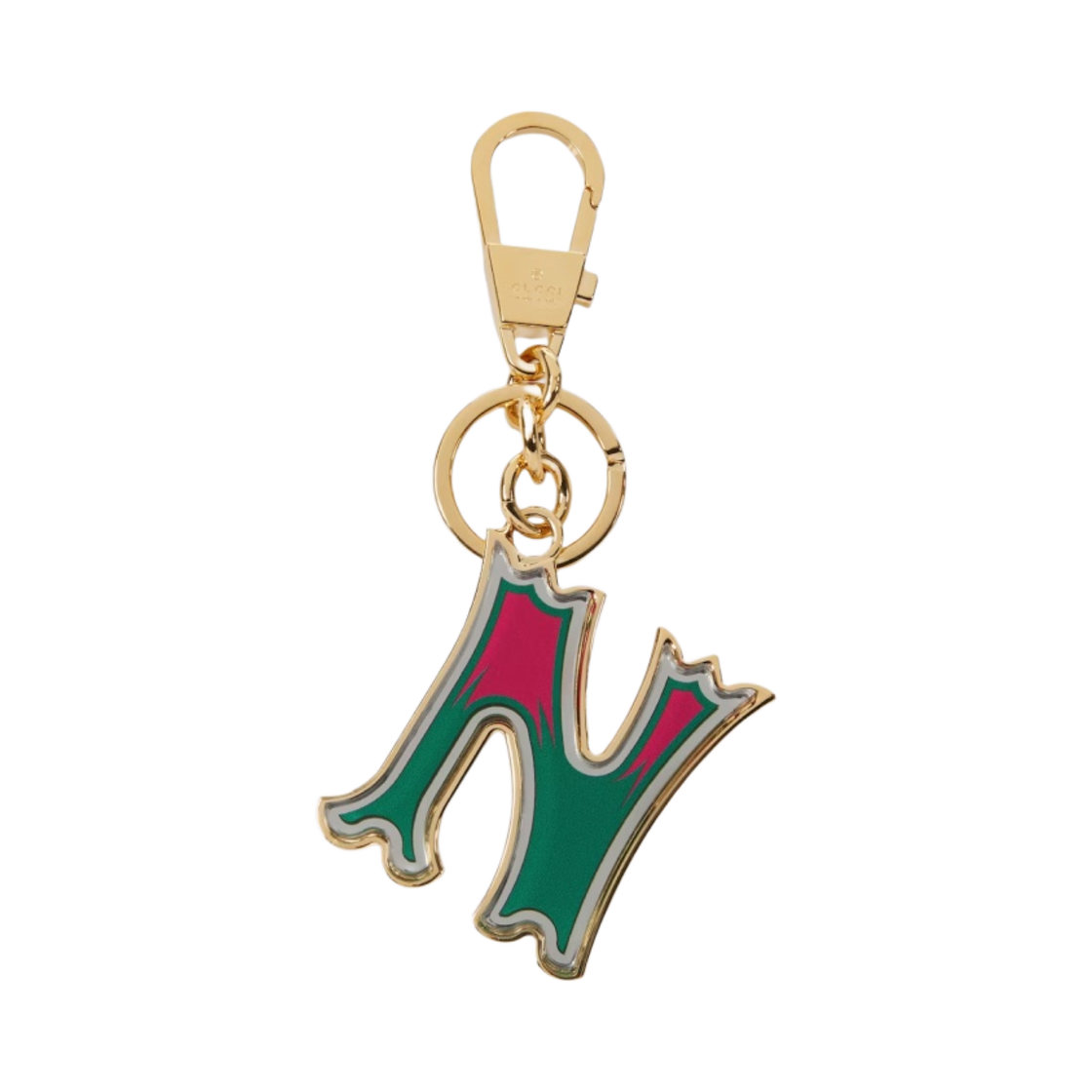 구찌 레터 N 플렉시글라스 키체인 다크 그린 핑크(Gucci Letter N Plexiglas Keychain Dark Green Pink) - 1
