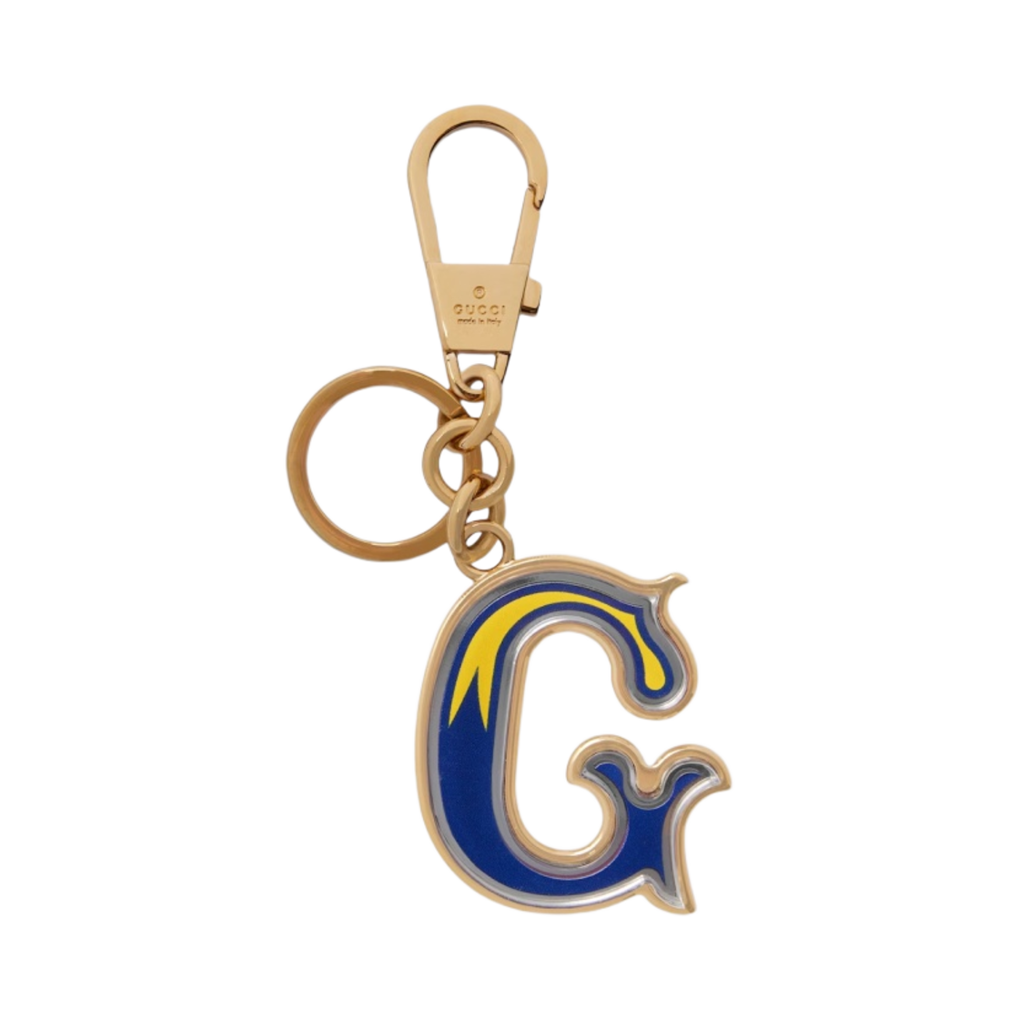 구찌 레터 G 플렉시글라스 키체인 다크 블루 골드(Gucci Letter G Plexiglas Keychain Dark Blue Gold) - 1