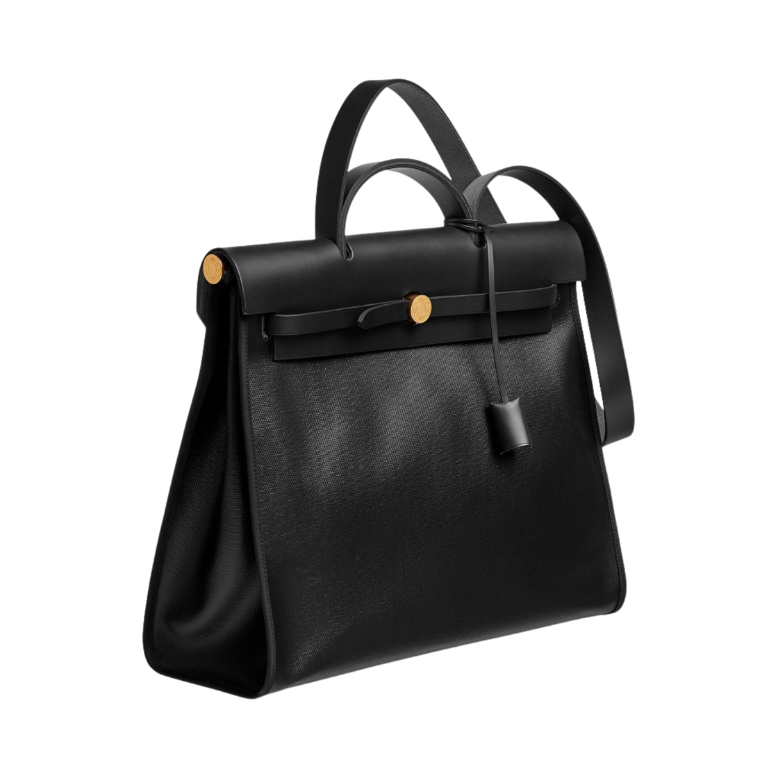 에르메스 에르백 집 39 백 H 베를린 캔버스 헌터 카우하이드 & 골드 하드웨어 누아 에크류 누아(Hermes Herbag Zip 39 Bag H Berlin Canvas Hunter Cowhide & Gold Noir Ecru Noir) - 2