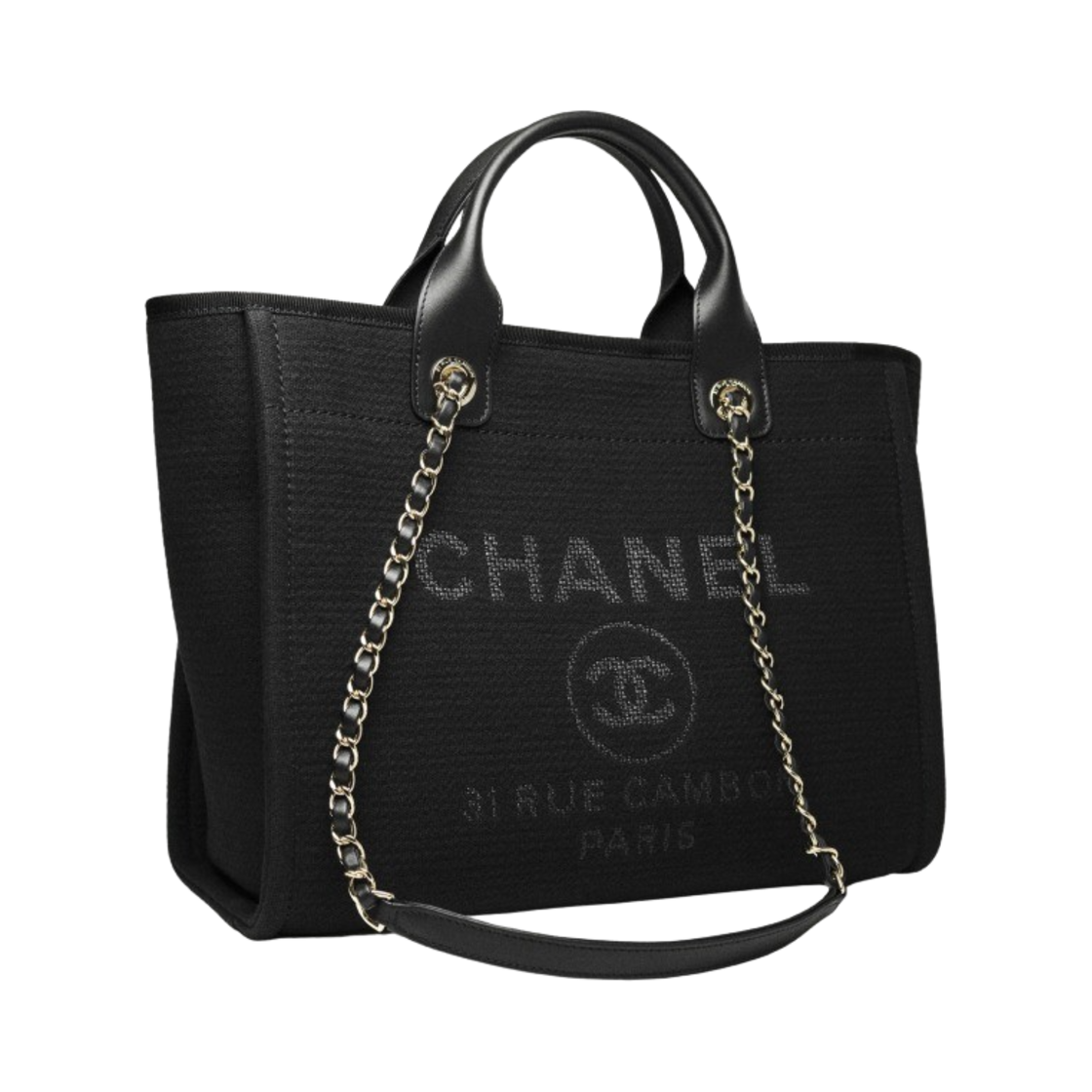 샤넬 쇼핑백 믹스드 파이버 카프스킨 & 골드 메탈 블랙(Chanel Shopping Bag Mixed Fibers Calfskin & Gold Black) - 2