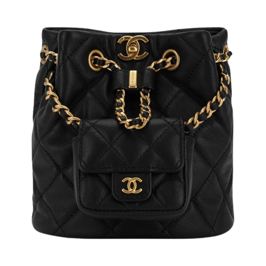 샤넬 스몰 백팩 카프스킨 & 골드 메탈 블랙