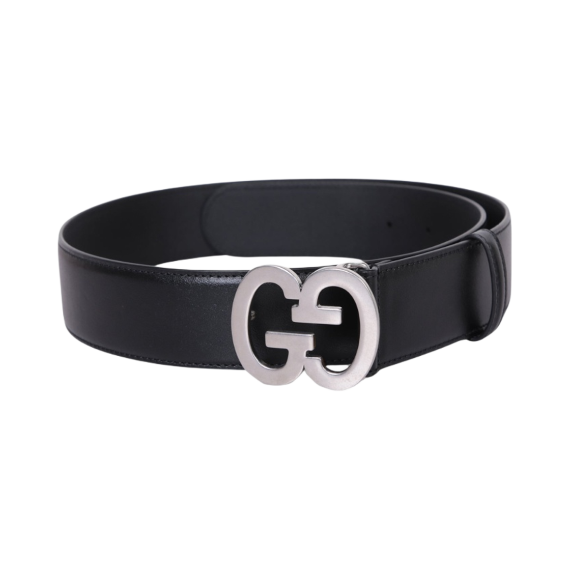 745826-0YA0N-1000 Gucci GG Buckle Wide Belt Black Leather