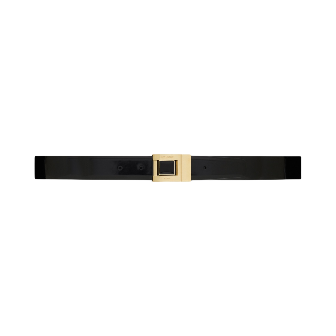 (W) 생로랑 메일 버클 벨트 샤이니 레더 블랙((W) Saint Laurent Male Buckle Belt in Shiny Leather Black) - 1
