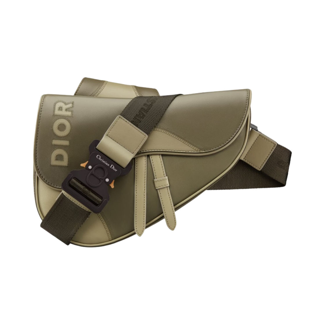 디올 새들 백 카키 스무스 카프스킨 마르퀘트리 디올 시그니쳐(Dior Saddle Bag Khaki Smooth Calfskin Marquetry Dior Signature) - 1