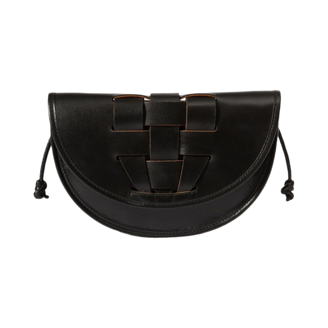 WBP22LLNU001 Hereu Lluna Nova Interwoven Front Detail Crossbody Bag Black