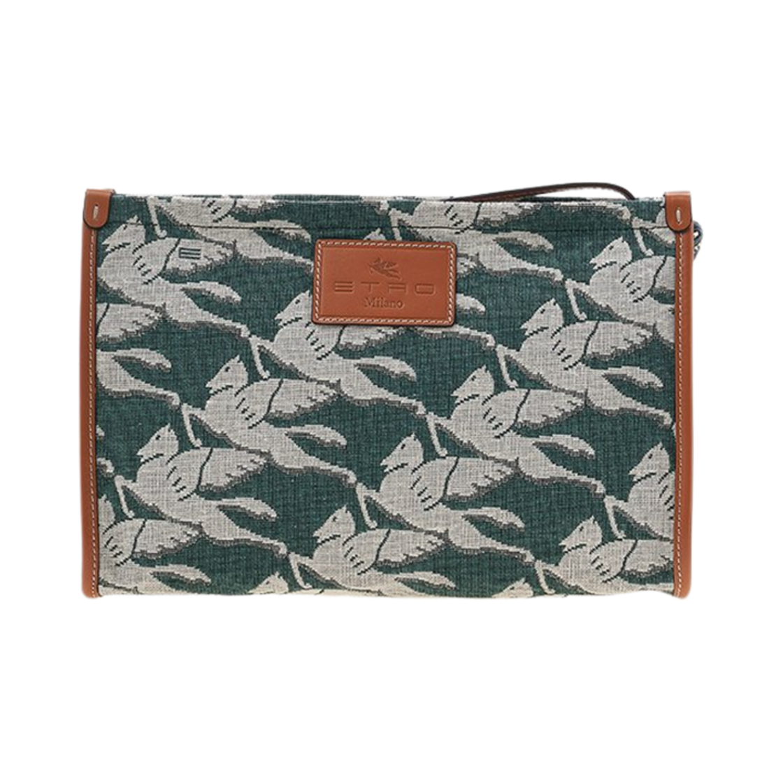 1H7838627500 Etro Pegasus Clutch Green