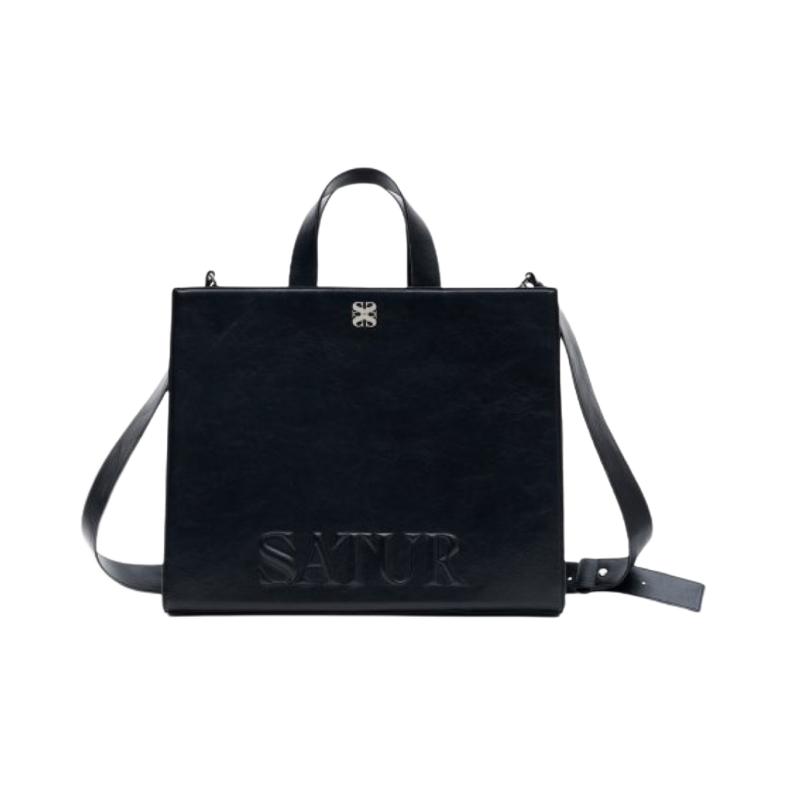 - Satur All Day Logo Medium Tote Bag Black