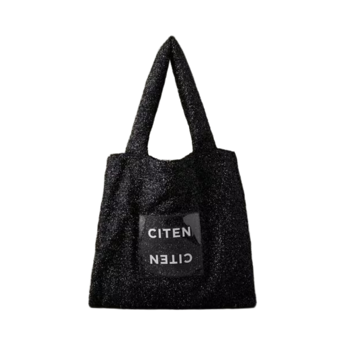 시텐 스파클리 클리어 로고 토트백 블랙(Citen Sparkly Clear Logo Tote Bag Black)