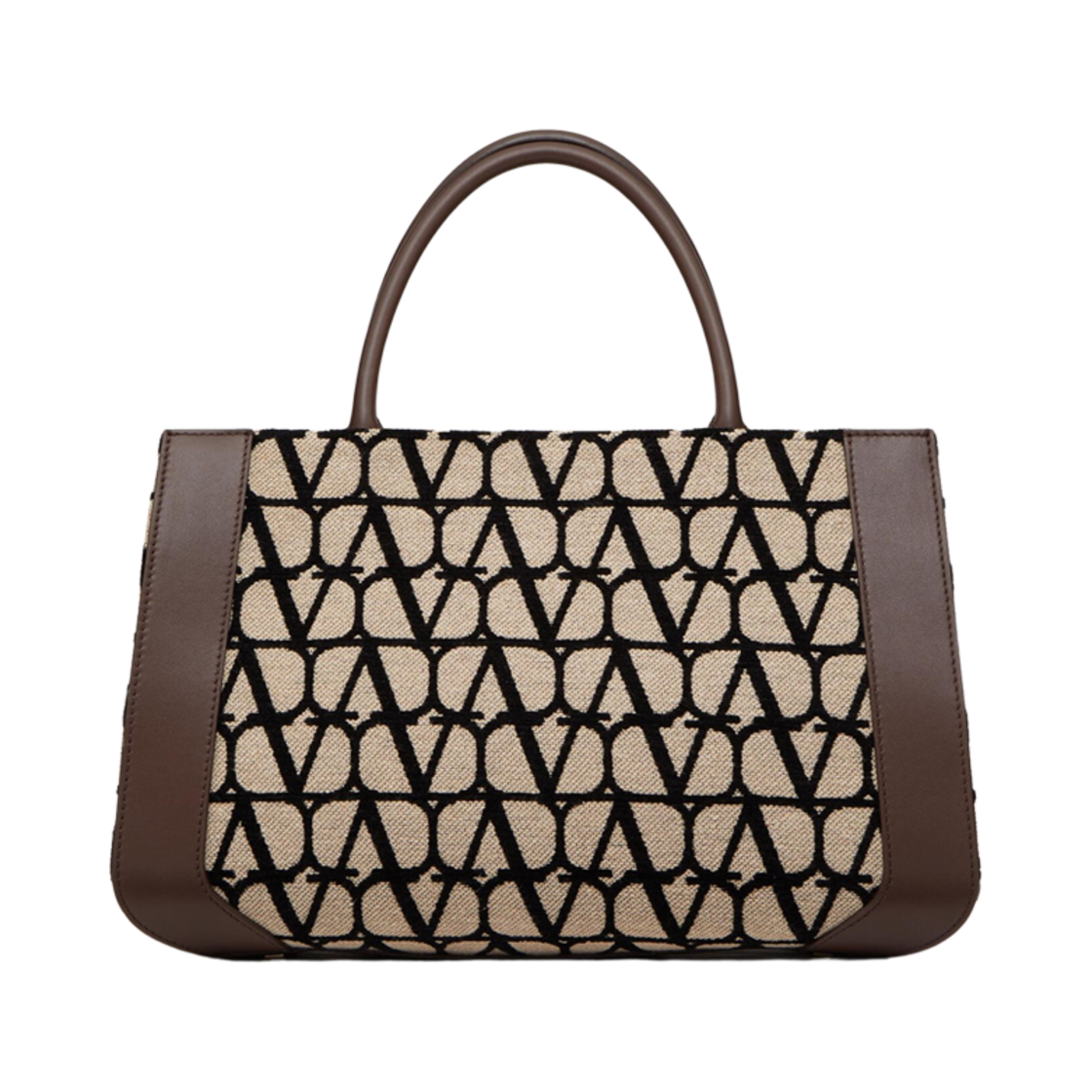 발렌티노 미디움 브이로고 시그니처 트왈 아이코노그래피 핸드백 베이지 블랙(Valentino Medium Vlogo Signature Toile Iconographe Handbag Beige Black) - 2
