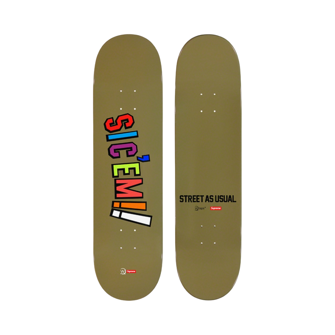 슈프림 x 더블탭스 식'엠! 스케이트보드 덱 올리브 - 21FW | Supreme