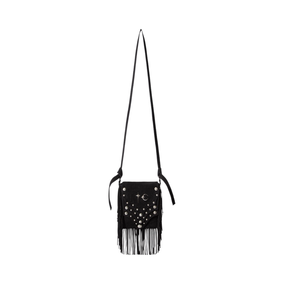 떠그 클럽 캐슬 카우보이 메신저 백 블랙 스웨이드(Thug Club Castle Cowboy Messenger Bag Black Suede)