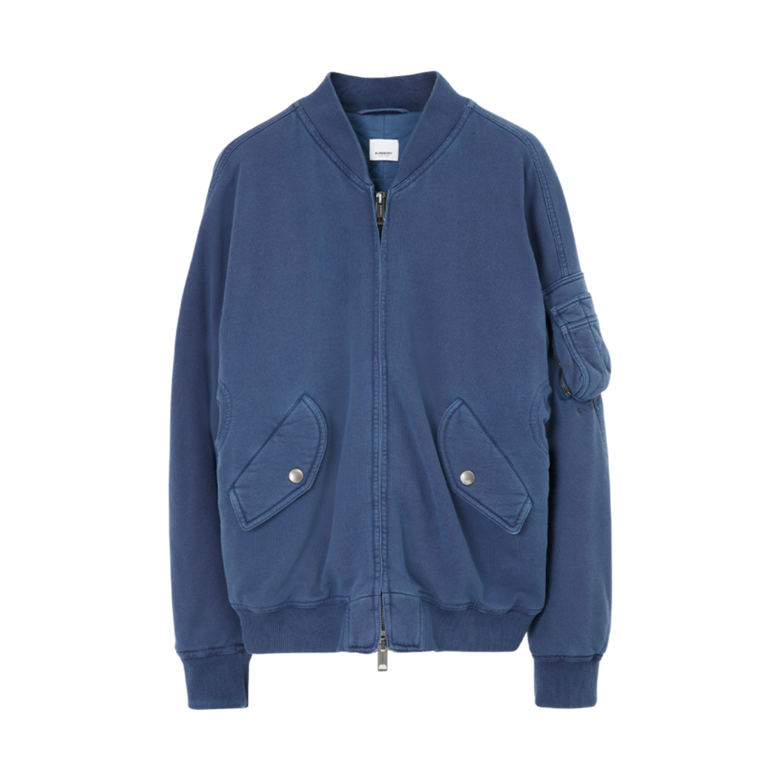 버버리 코튼 봄버 자켓 뮤티드 네이비(Burberry Cotton Bomber Jacket Muted Navy) - 1