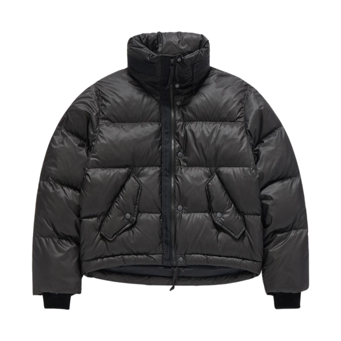 - (W) Eastlogue High Neck Short Down Jumper Black