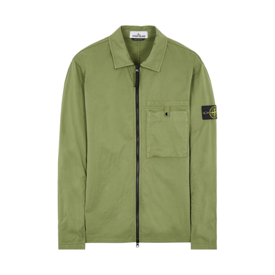 761512619-V0058 Stone Island 12619 Supima Cotton Twill Stretch-TC Garment Dyed Overshirt Olive Green - 22SS - 대표 이미지 #1