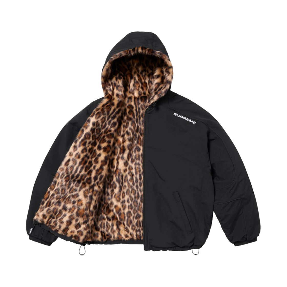 슈프림 포우 퍼 리버시블 후드 트랙 자켓 블랙 - 25SS(Supreme Faux Fur Reversible Hooded Track Jacket Black - 25SS) - 2