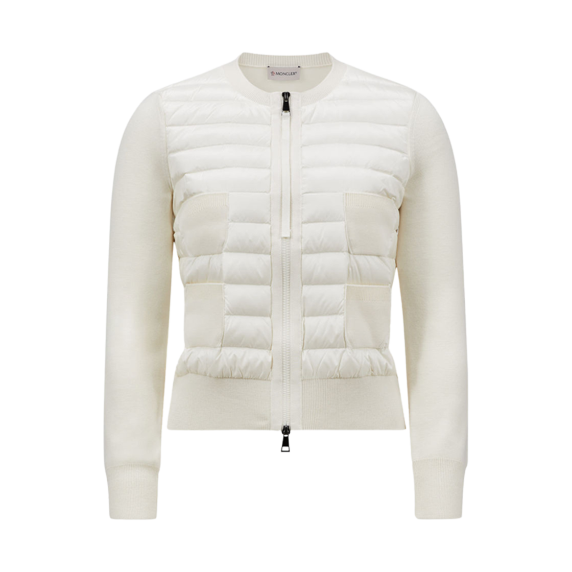 J2-093-9B51000-A918-034 (W) Moncler Padded Wool Zip Up Cardigan White - 24FW - 대표 이미지 #1