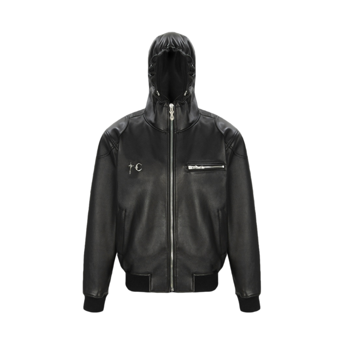 떠그 클럽 슬림 락 레더 자켓 블랙