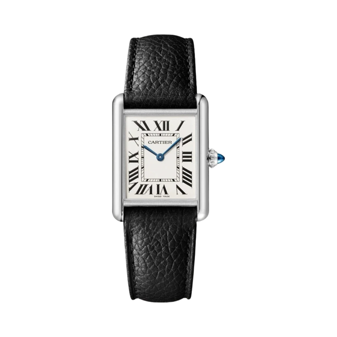 까르띠에 탱크 머스트 워치 라지 쿼츠 스틸 카프스킨 블랙(Cartier Tank Must Watch Large Quartz Steel Calfskin Black)