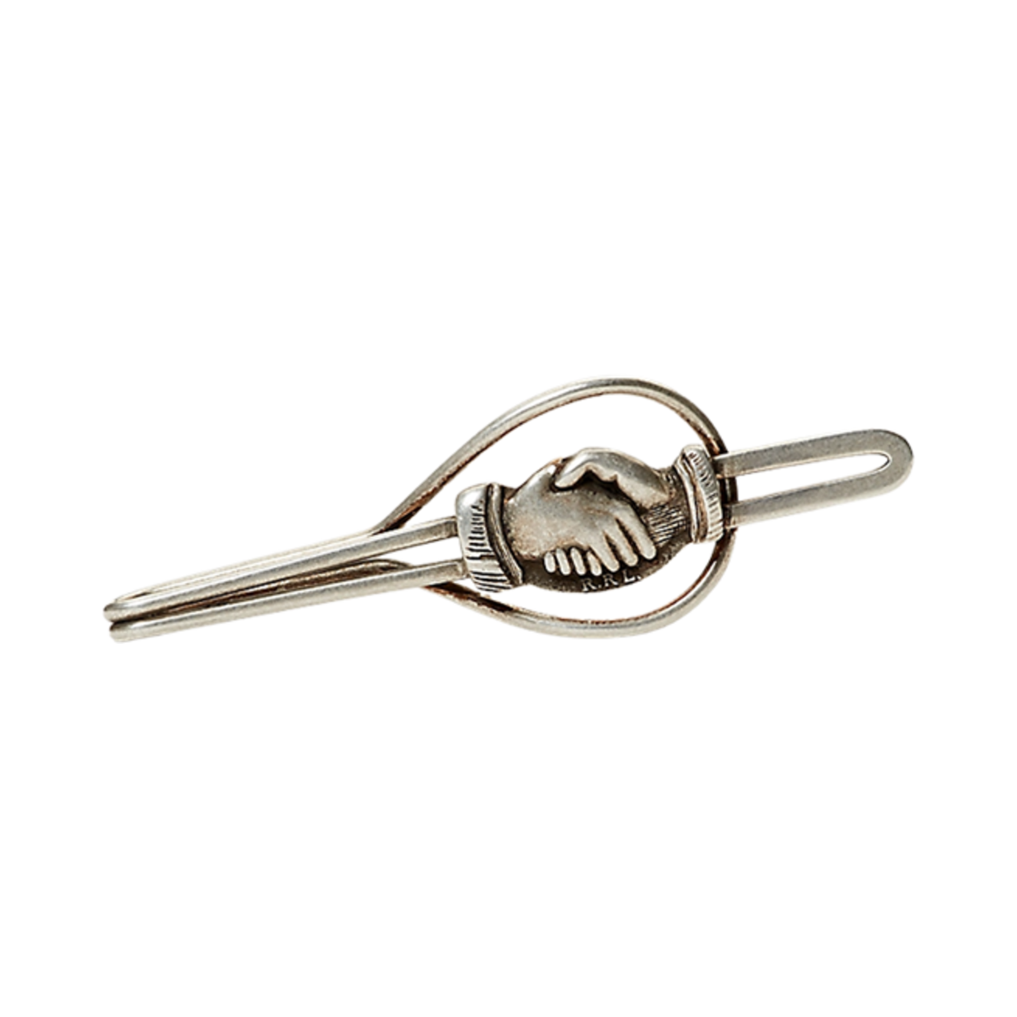 더블알엘 핸드쉐이크 타이 클립 실버(Double RL Handshake Tie Clip Silver)