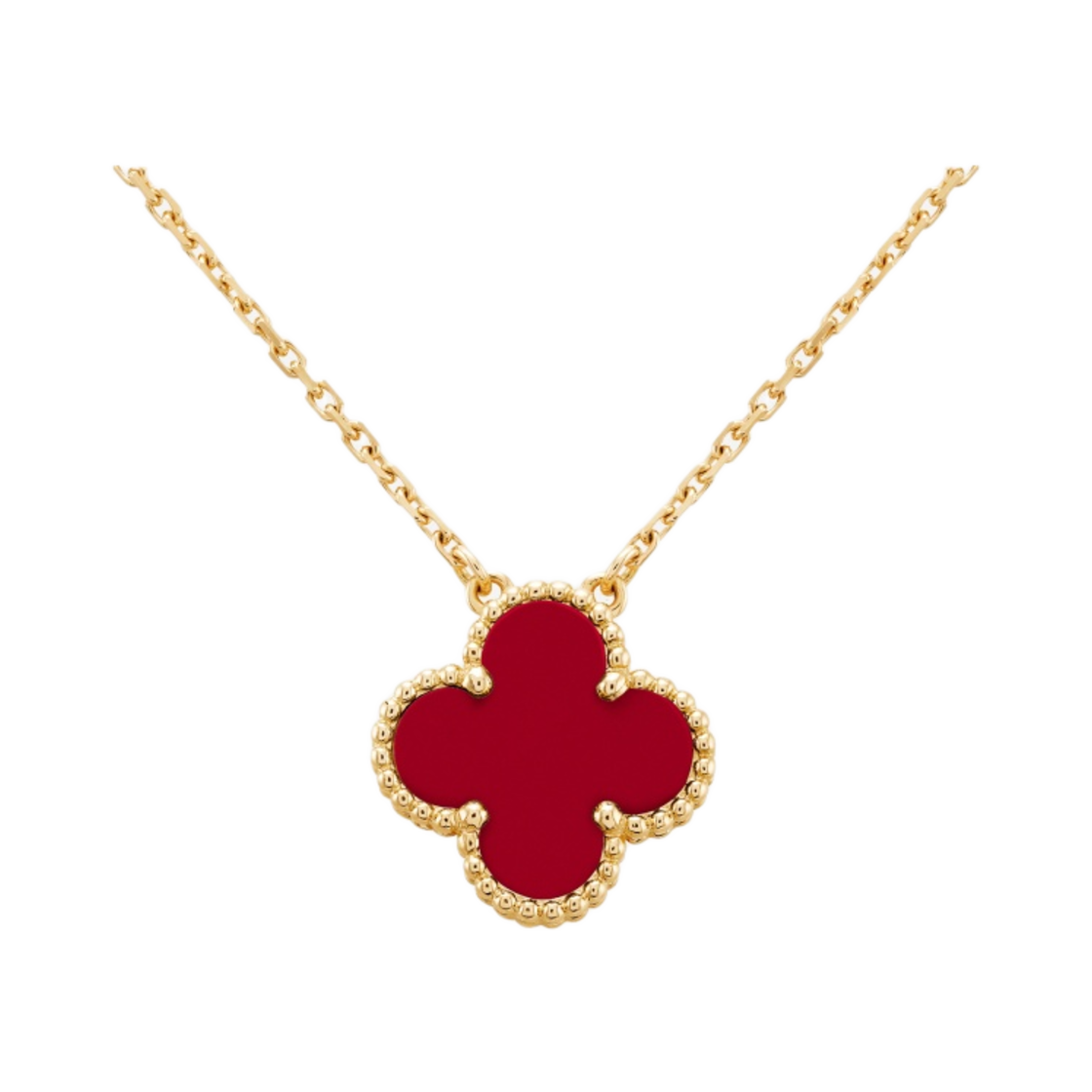 VCARD38500 (W) Van Cleef & Arpels Vintage Alhambra Pendant Yellow Gold Carnelian - #2