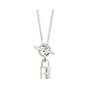 (W) Hermes Amulettes Cadenas Pendant Sterling Silver