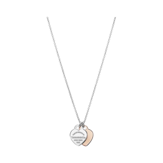 Tiffany & Co. Return to Tiffany Double Heart Tag Pendant Mini Silver & Rose Gold
